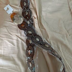 Brown Studded Women's Belt